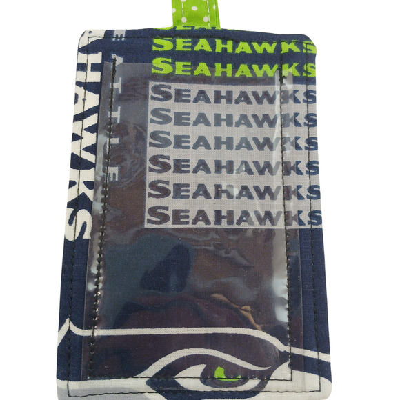 Seattle Seahawks Handmade Accessory Set – Pouch, Cord Keeper, ID Tag NFL - Picture 6 of 13
